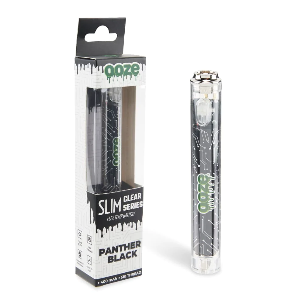 Ooze Slim Clear Series Vape Pen Mah Panther Black Empire Smoke