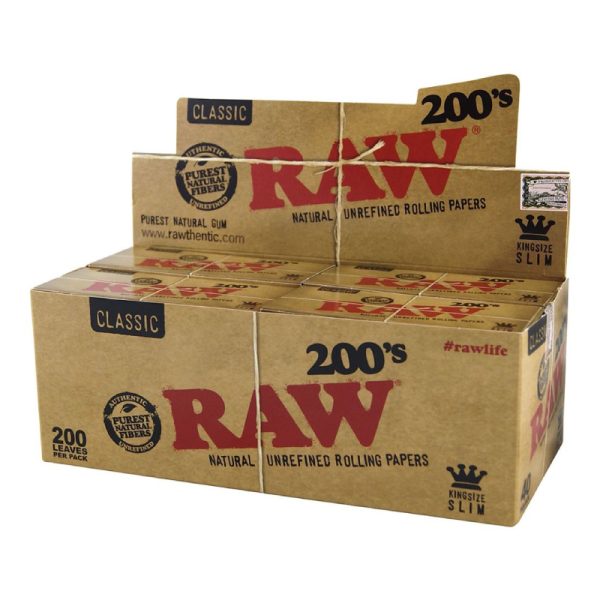 RAW 200’S CLASSIC KING SIZE SLIM PAPER 40 PER BOX – Empire Smoke ...