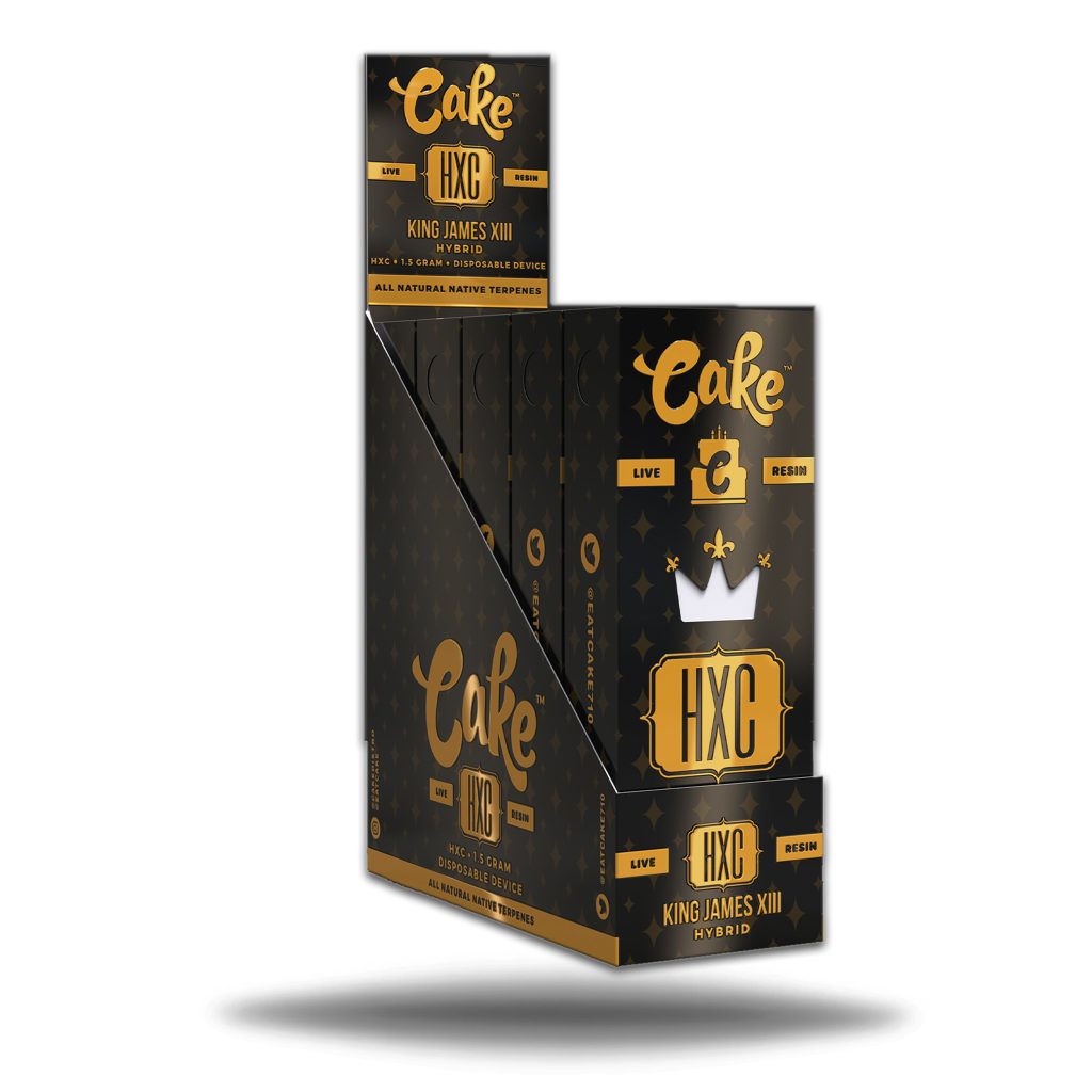 CAKE LIVE HXC RESIN DISPOSABLE 1.5GM KING JAMES XIII (HYBRID) BOX OF 5 Empire Smoke Distributors