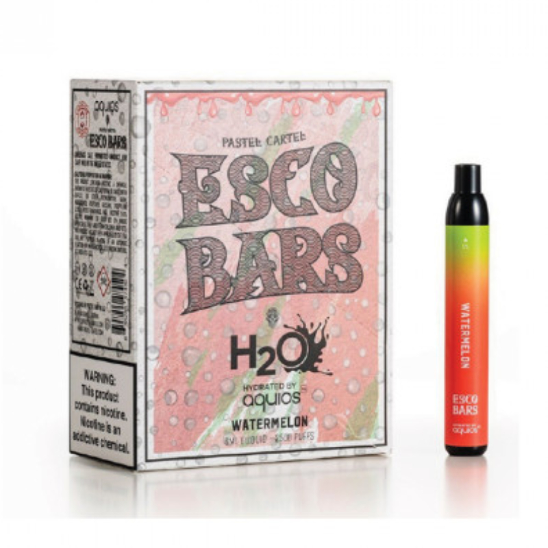 ESCO BARS PASTEL CARTEL H2O DISPOSABLE 2500PF WATERMELON BOX OF 10 Empire Smoke Distributors