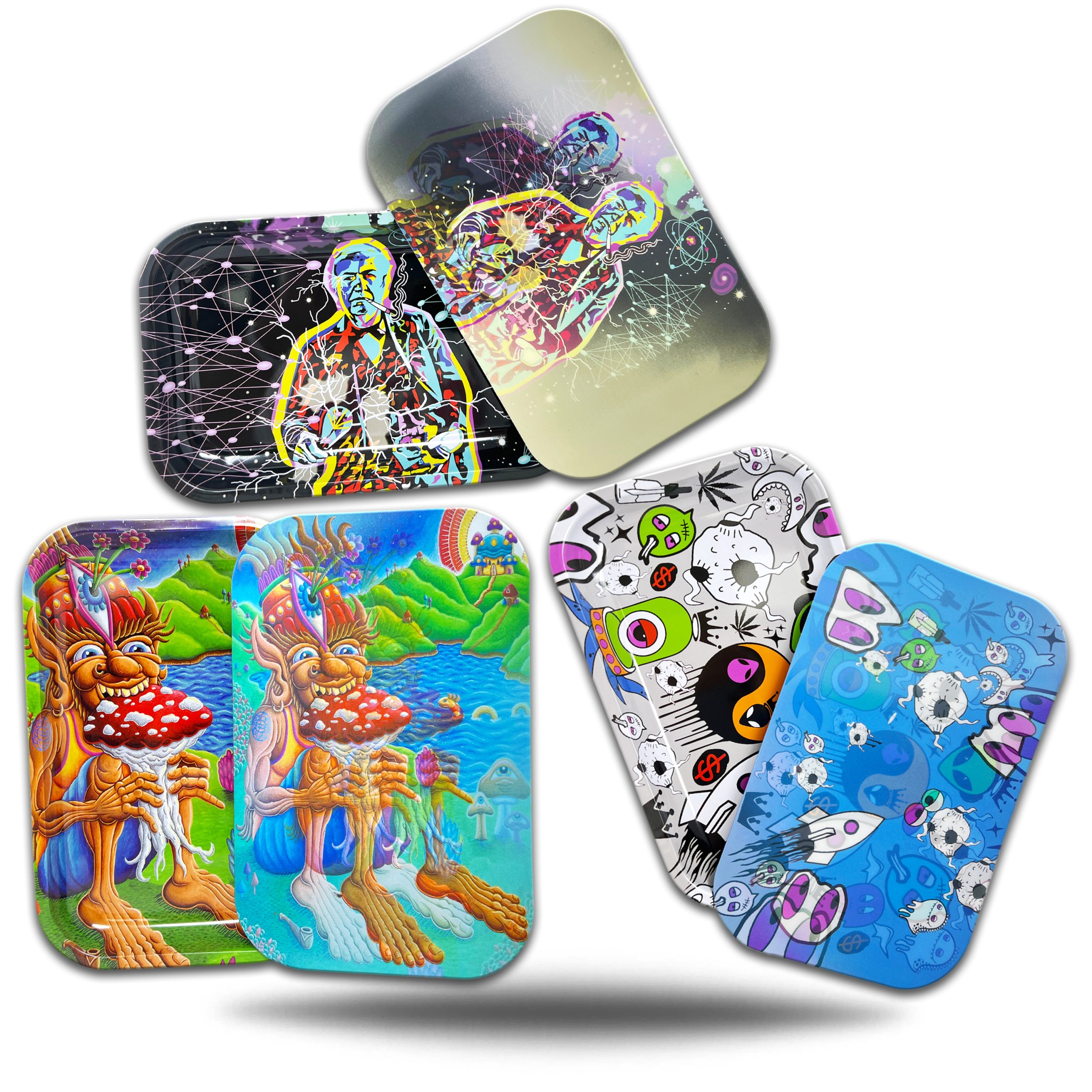 METAL ROLLING TRAY WITH 3D HOLOGRAPHIC LID MEDIUM Empire