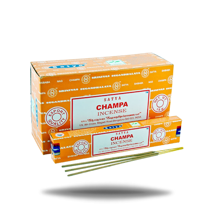SATYA CHAMPA INCENSE 15GM 12CT BOX Empire Smoke Distributors