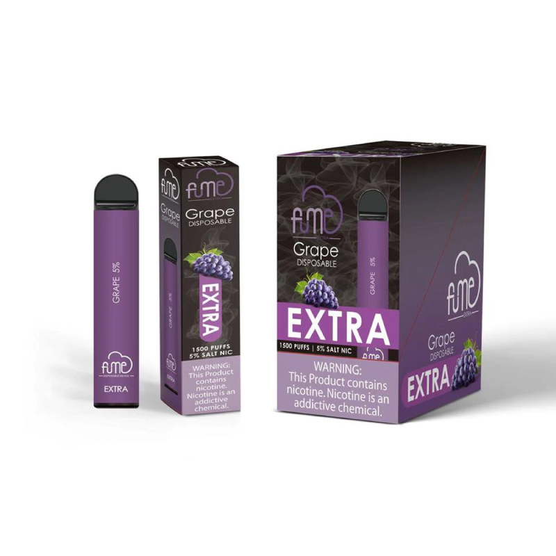 FUME EXTRA DISPOSABLE 1500PF GRAPE -BOX OF 10 - Empire Smoke Distributors