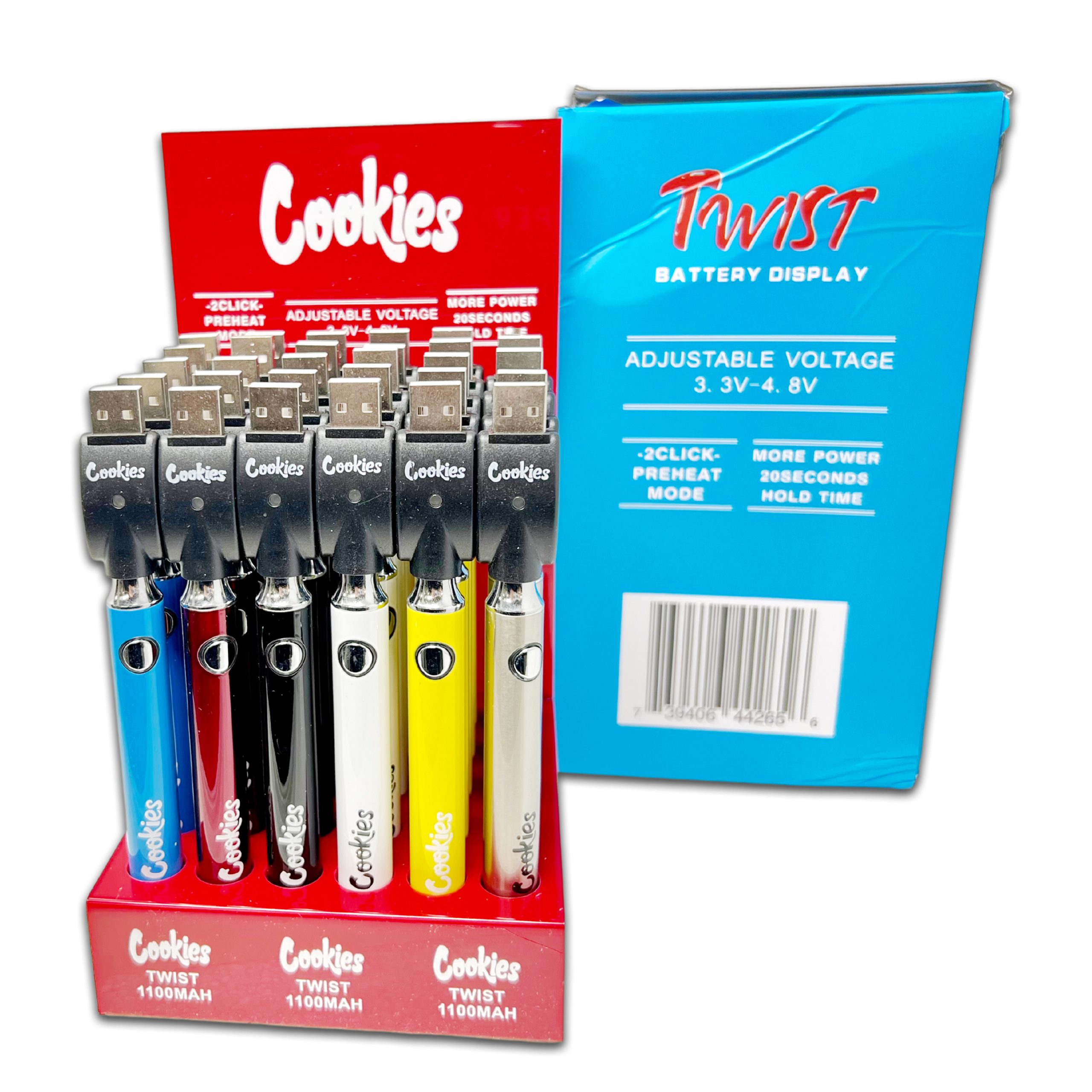 COOKIES TWIST BATTERY DISPLAY 1100MAH 30CT Empire Smoke Distributors
