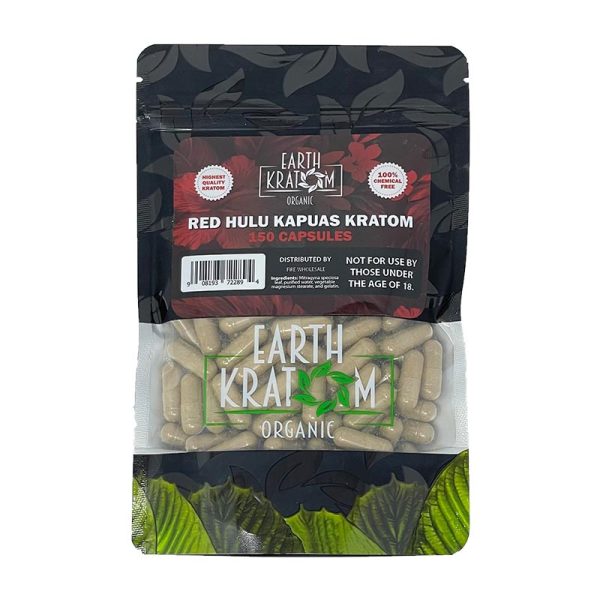 EARTH KRATOM 150CT CAPSULE RED HULU KAPUAS - Empire Smoke Distributors