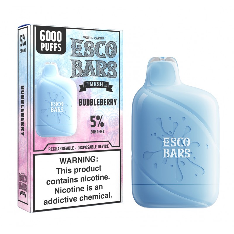 ESCO BARS PASTEL CARTEL MESH DISPOSABLE 6000PF BUBBLEBERRY BOX OF 10 Empire Smoke Distributors