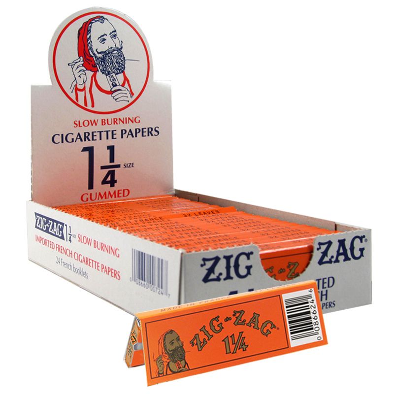 Zig Zag French Orange 1.25 1 1/4 Rolling Papers 24 Booklet (32 Paper Each)