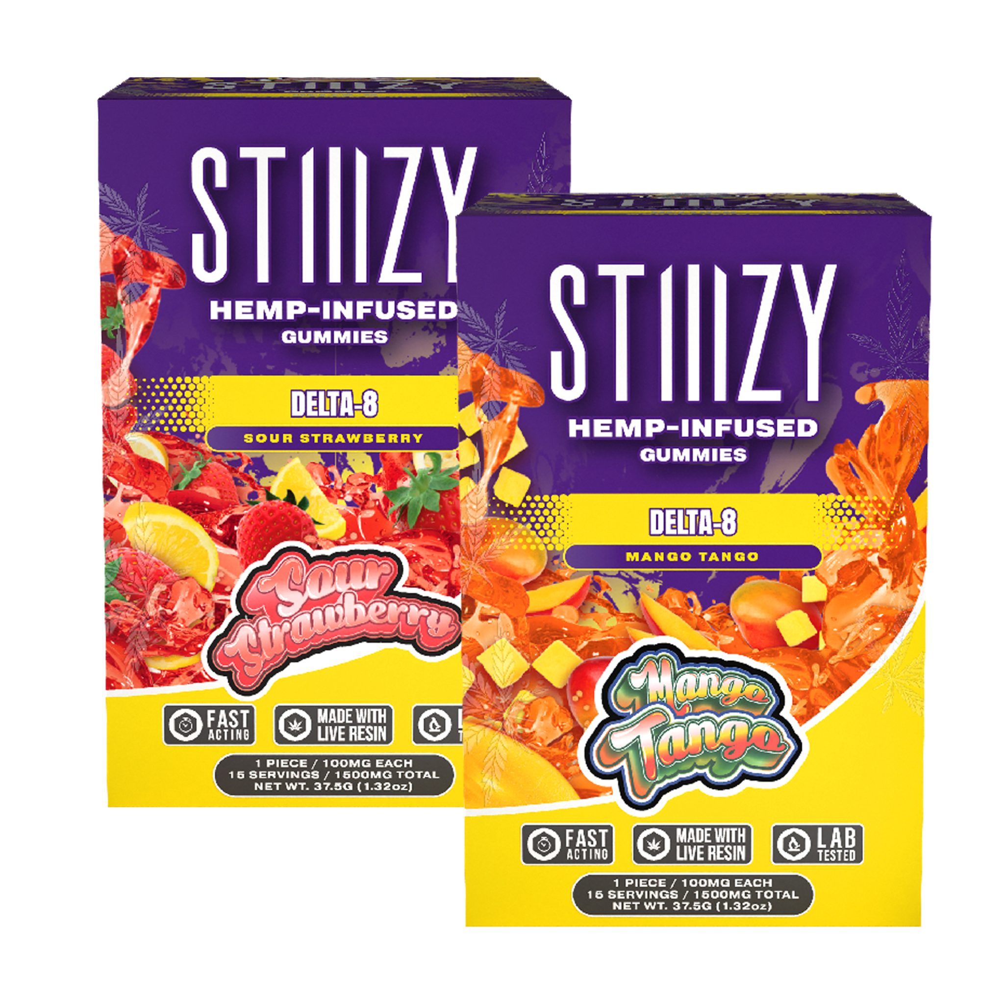 STIIIZY HEMP INFUSED GUMMY 1500MG DELTA 8 15CT JAR BOX OF 10 JAR