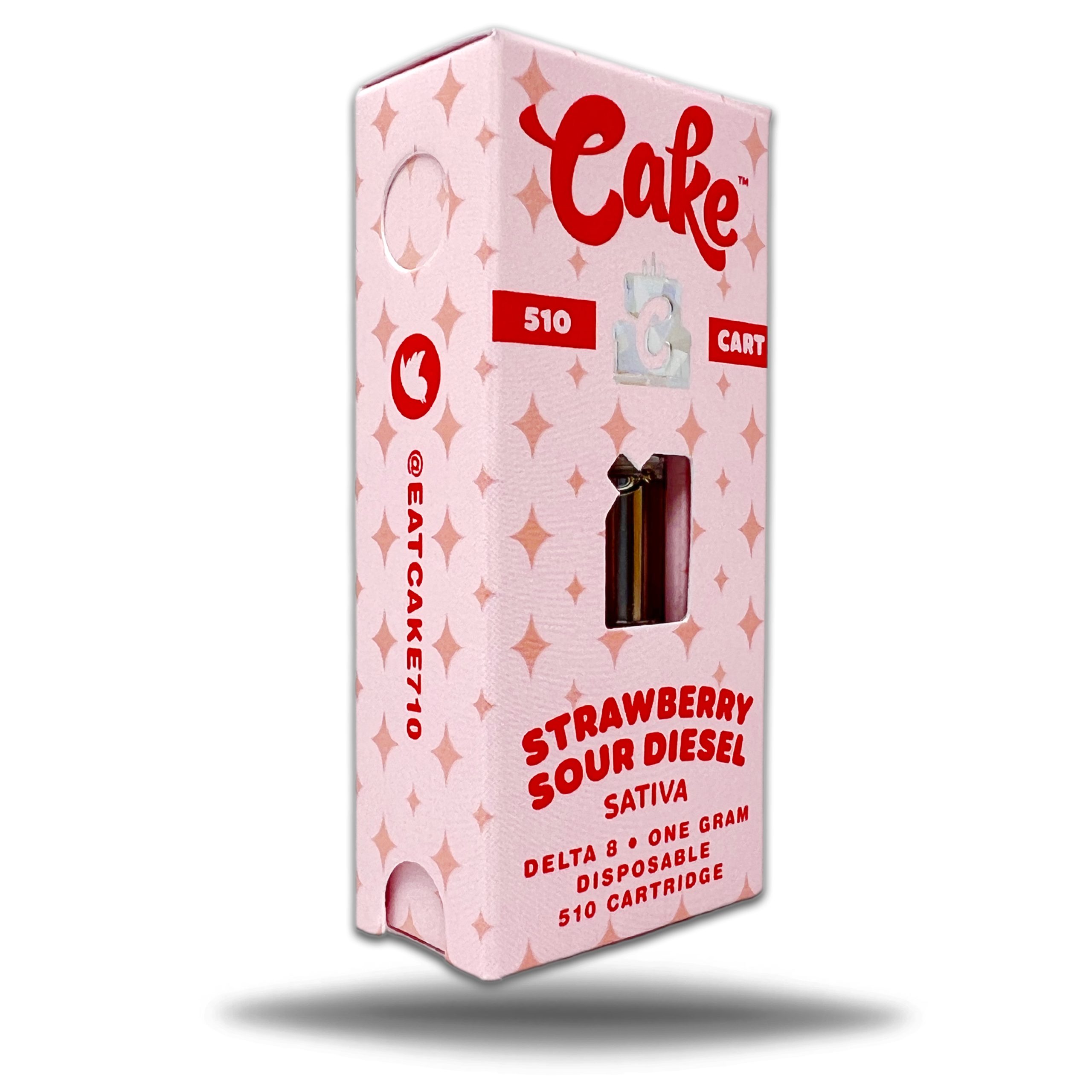 CAKE DELTA 8 CARTRIDGE STRAWBERRY SOUR DIESEL (SATIVA) 1GM BOX OF 5