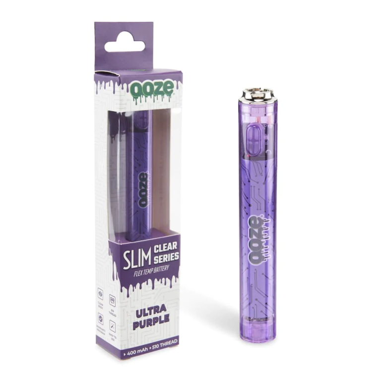 OOZE SLIM CLEAR SERIES VAPE PEN 400MAH ULTRA PURPLE Empire Smoke