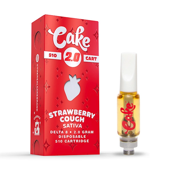 Cake Delta 8 510 Cartridge 2gm Strawberry Cough Sativa Box Of 5