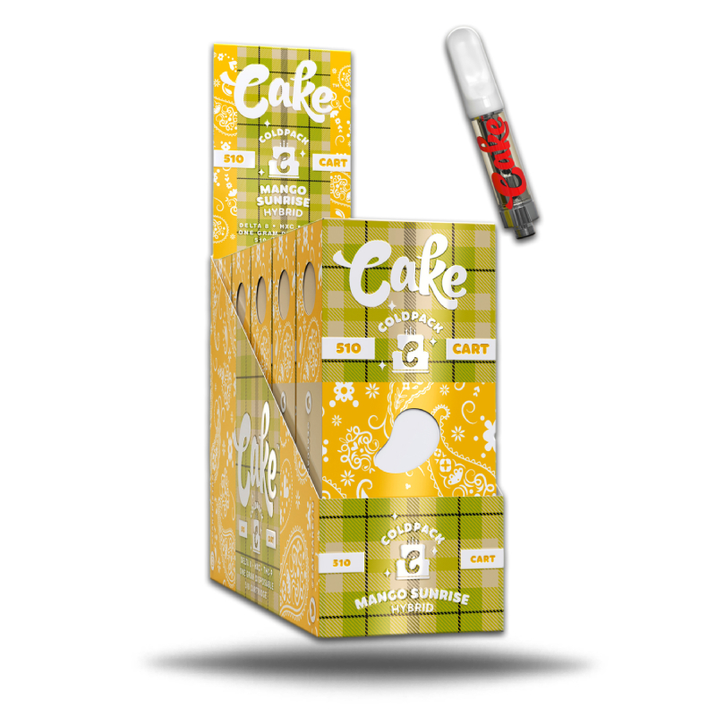 CAKE COLD PACK DELTA 8 HXC THCP 510 CARTRIDGE 1GM MANGO SUNRISE