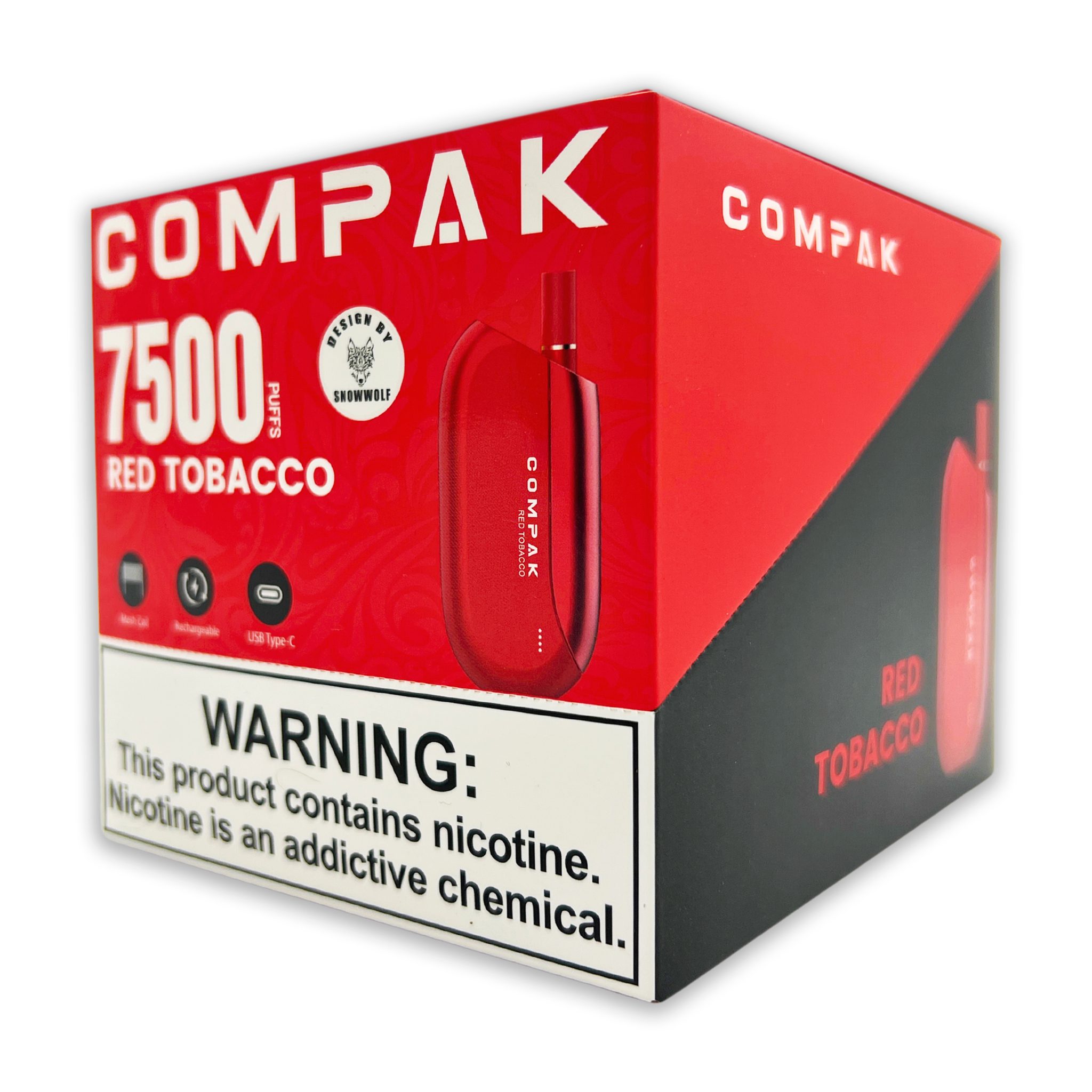 COMPAK DISPOSABLE 7500PF RED TOBACCO BOX OF 10 Empire Smoke Distributors