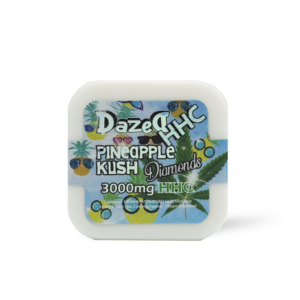 DAZED8 DIAMONDS DABS HHC 3000MG PINEAPPLE KUSH (HYBRID) BOX OF 5