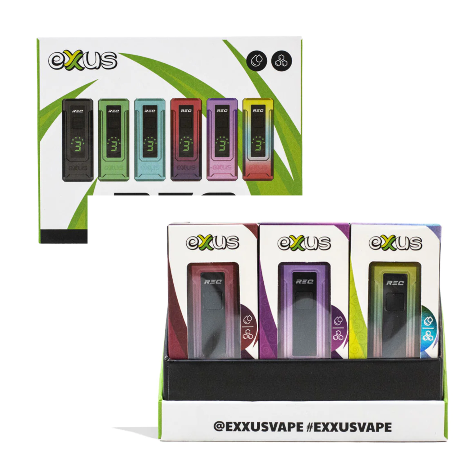 EXXUS REC CARTRIDGE VAPORIZER ASSORTED COLOR 12CT BOX Empire Smoke