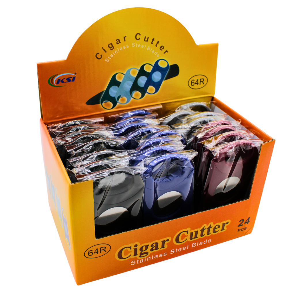 KINGSTAR DOUBLE BLADE PLASTIC CIGAR CUTTER 64R 24CT BOX (DISCC193