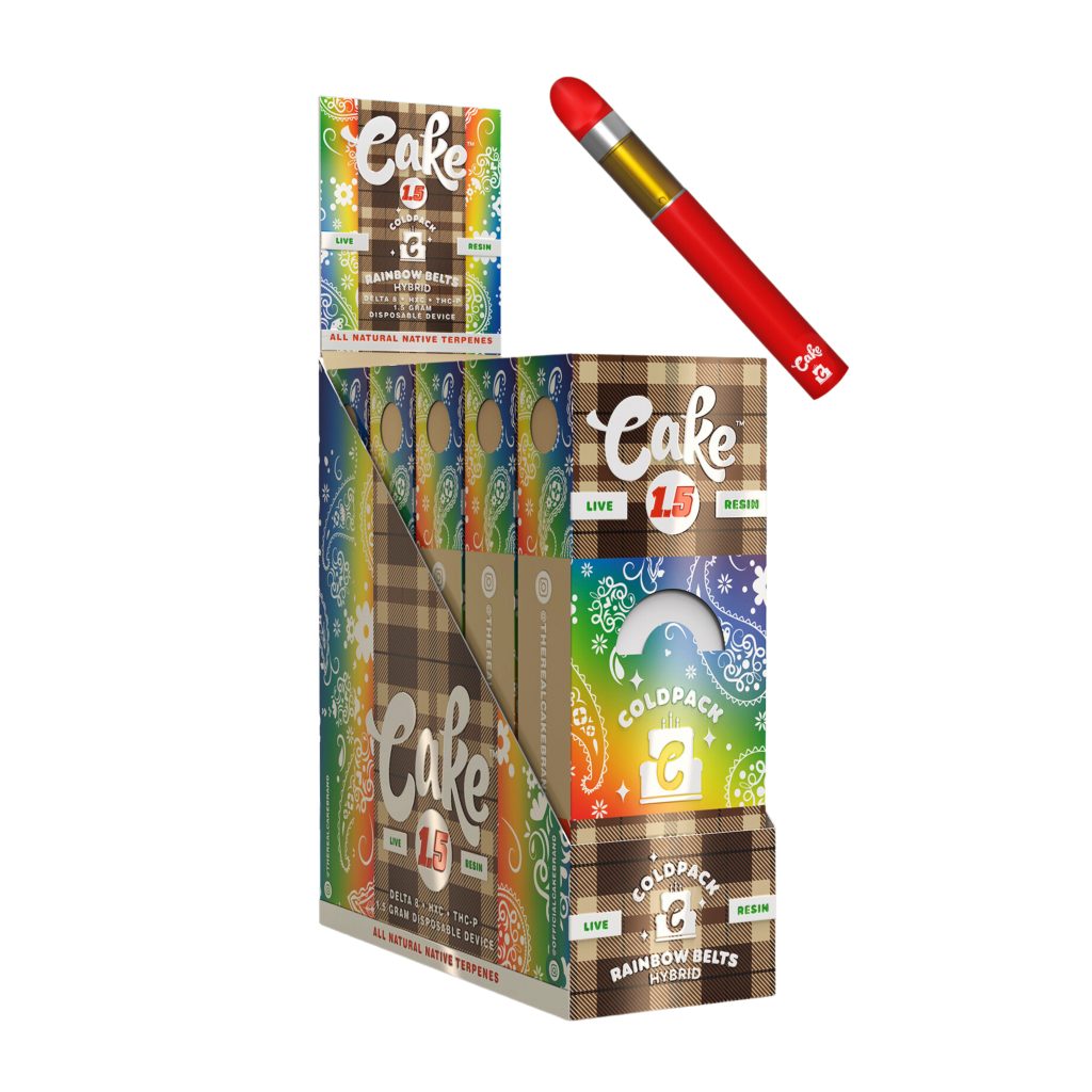 CAKE COLD PACK LIVE RESIN DELTA 8 HXC THCP DISPOSABLE 1.5GM RAINBOW