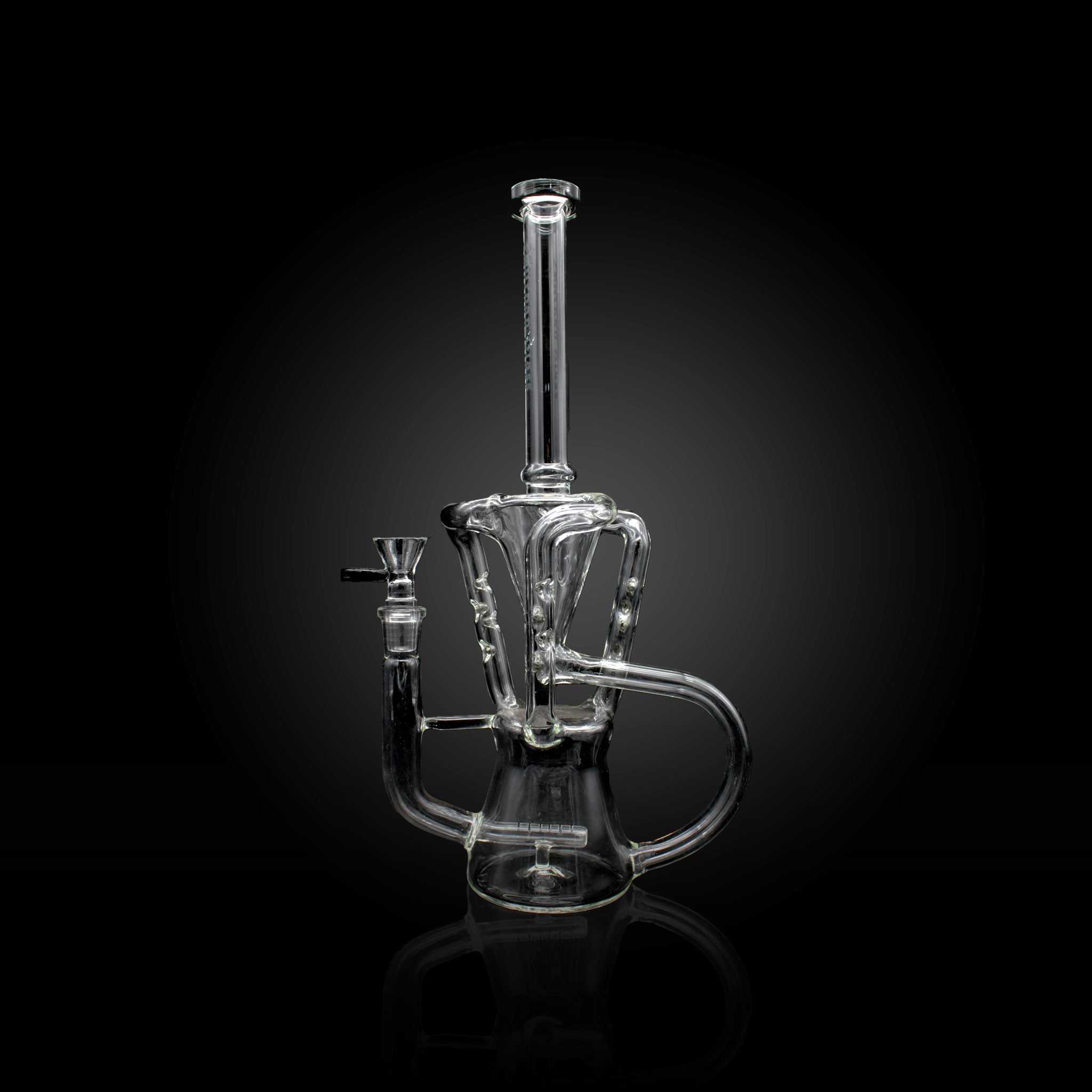 13'' 4 ARM RECYCLER URBAN GLASS WATER PIPE BLACK Empire Smoke