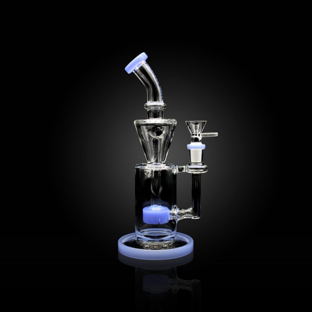 10'' CURVED NECK URBAN GLASS WATER PIPE JADE BLUE Empire Smoke