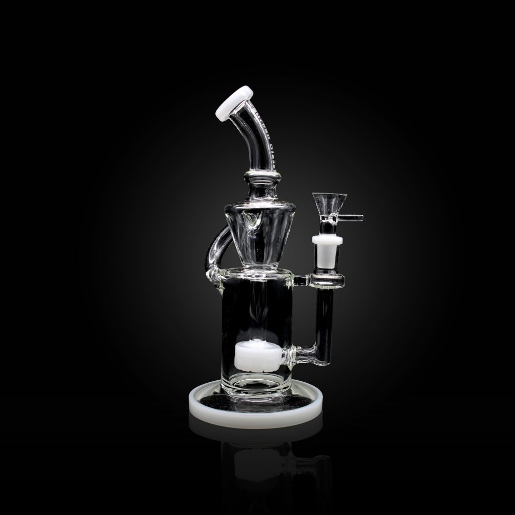 10'' CURVED NECK URBAN GLASS WATER PIPE WHITE Empire Smoke Distributors