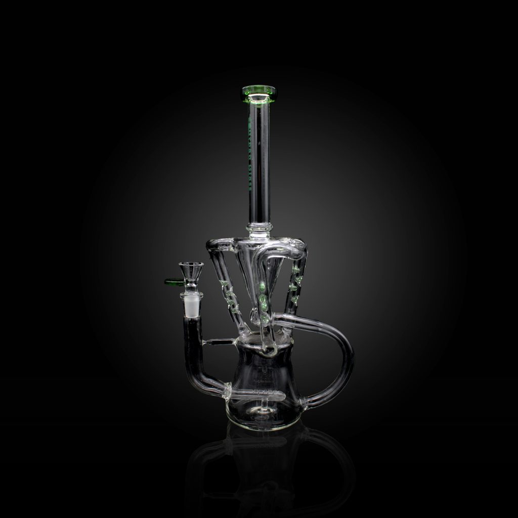 13” 4 ARM RECYCLER URBAN GLASS WATER PIPE GREEN Empire Smoke Distributors