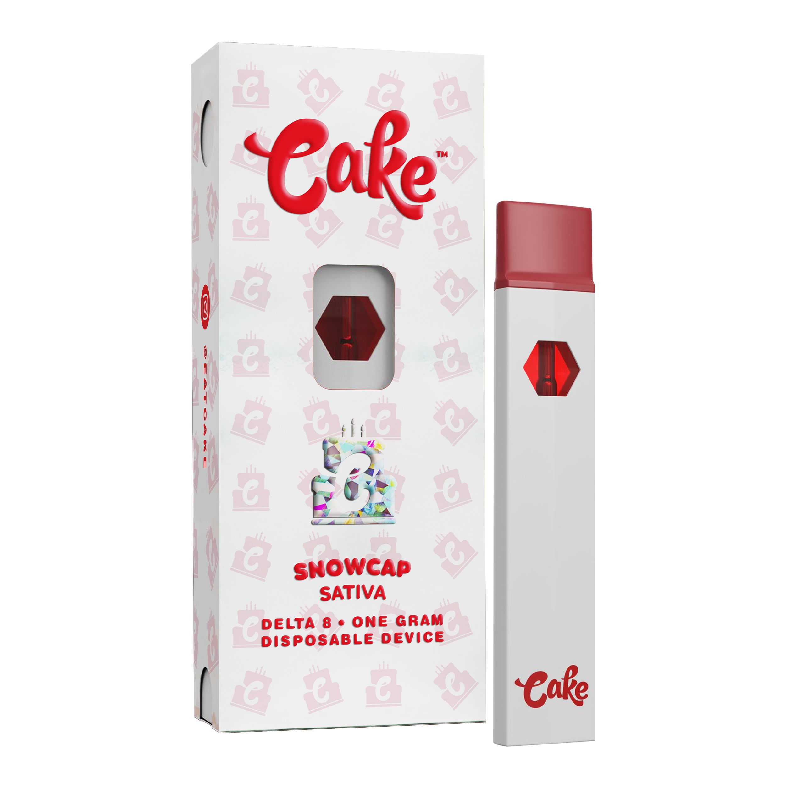 CAKE DELTA 8 DISPOSABLE SNOWCAP (SATIVA) 1GM BOX OF 5 Empire Smoke