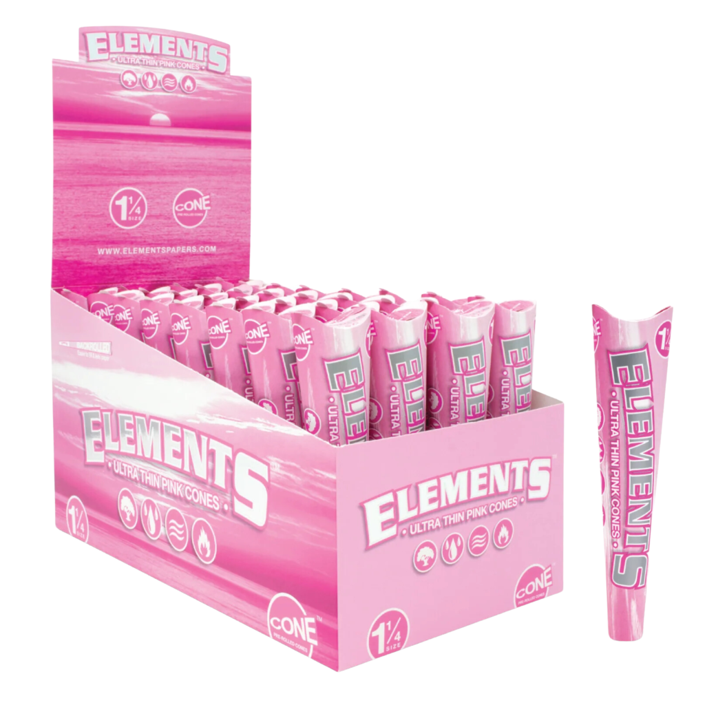 ELEMENTS PINK CONES 1.25 ULTRA THIN 6CT PACK 32 PACK BER BOX - Empire ...