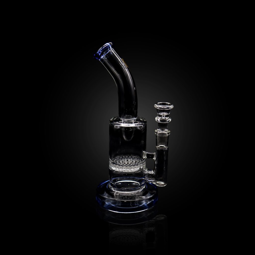 9'' URBAN GLASS WITH BEND MOOUTH PIECE WATER PIPE BLUE