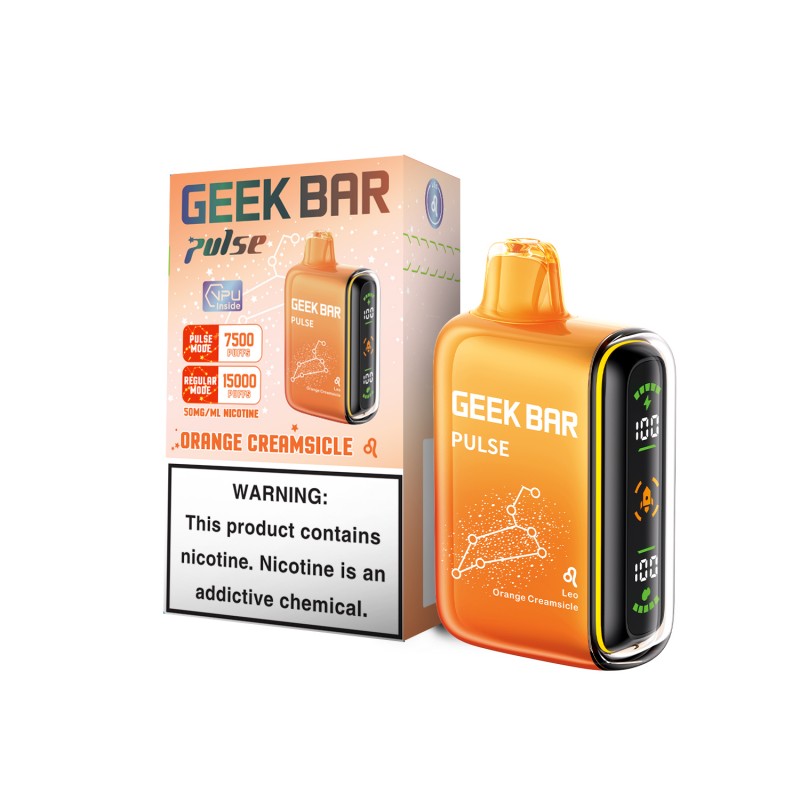 Orange Geek Bar Pulse Orange Creamsicle Geek Bar Pulse Disposable Vape Best  Orange Creamsicle Vape
