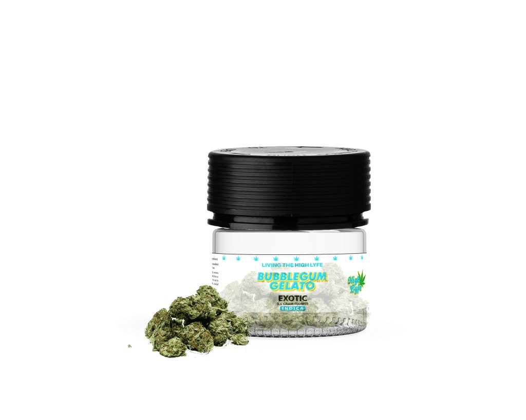 HIGH LYFE EXOTIC THC-A FLOWER 3.5GM BUBBLEGUM GELATO (INDICA) JAR ...