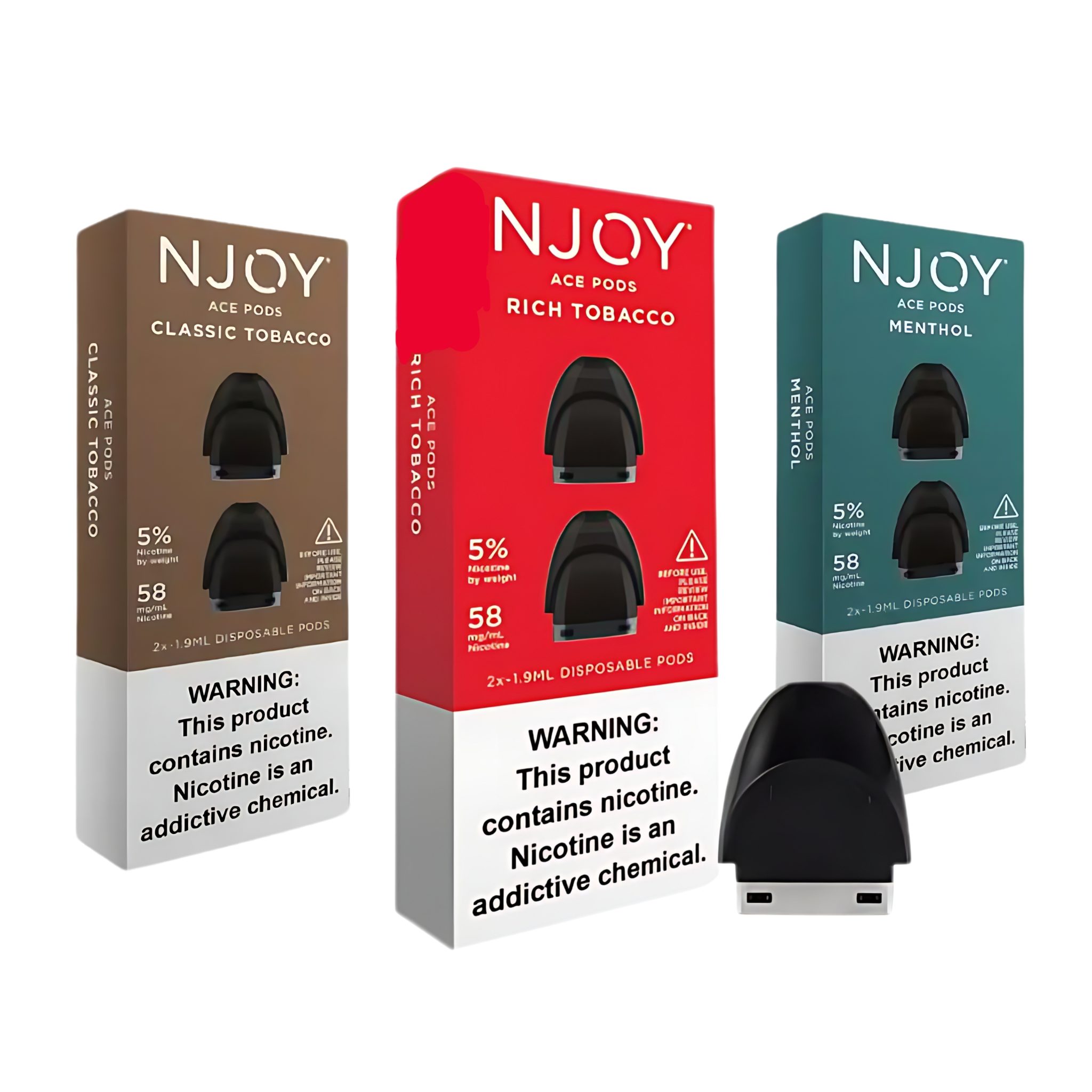 NJOY ACE PODS 5% 2CT PACK -BOX OF 5 PACK – Empire Smoke Distributors