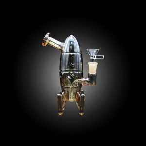 6.5'' ROCKET DESIGN WATER PIPE GOLD