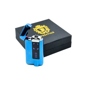PRESTIGE ELECTRIC LIGHTER DOUBLE ARC WITH USB RECHARGE & LED TOUCH CONTROLS WINDPROOF BLUE (HB-018B-BL)