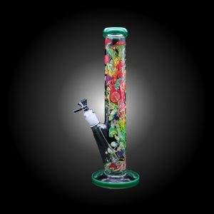 14" GROOVY MUSHROOM CYLINDER WATER PIPE GREEN