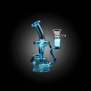 6" MINI TWIST RECYCLER WATERPIPE BLUE