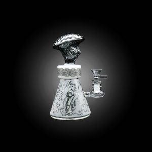 8.5'' RADIANT CHARACTER COATED ALIEN HEAD WATER PIPE BLACK