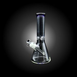 12'' CRYSTAL CLEAR CYLINDER GLASS BEAKER BLUE