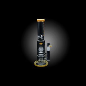 14'' ALPHA GLASS DOUBLE CHOWERHEAD WATER PIPE CHAMPAGNE