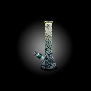 13'' SAND BLAST MAZE DESIGN PRINTED WATERPIPE GREEN
