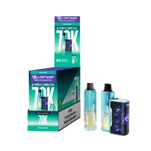 LOST MARY NERA FULLVIEW KIT DISPOSABLE 70000PF MIAMI MINT -BOX OF 5 (2CT PODS + REUSABLE BATTERY)