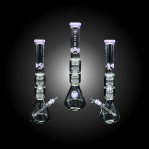 19″ URBAN GLASS DOUBLE 10ARMS SHOWERHEAD PERC WATERPIPES