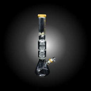 19" URBAN GLASS DOUBLE 10ARMS SHOWERHEAD PERC WATERPIPE YELLOW
