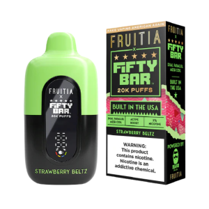 FRUITIA X FIFTY BAR DISPOSABLE 20000PF STRAWBERRY BELTZ -BOX OF 5