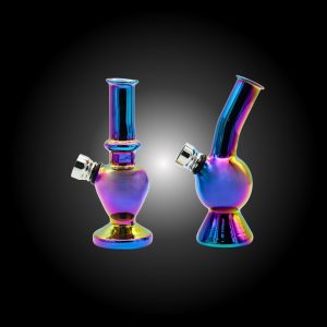 4.5" MINI CHROME RAINBOW MIXED DESIGN WATER PIPE PCS