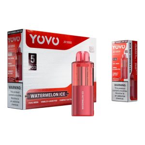 YOVO DISPOSABLE POD JB50000PF WATERMELON ICE -BOX OF 5 (AIRFLOW & WATTAGE ADJUSTABLE & POD WITH 600MAH BATTERY)