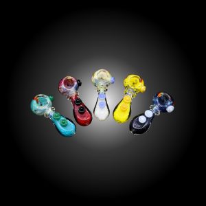 3" FRIT BUTTON MIX COLOR HAND PIPE 12CT JAR