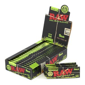 RAW 1.25 BLACK ORGANIC HEMP 24 PER BOX