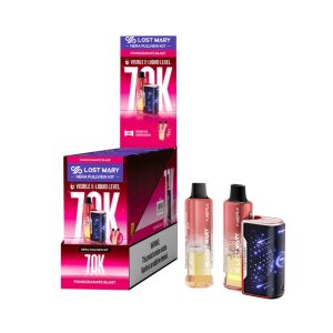 LOST MARY NERA FULLVIEW KIT DISPOSABLE 70000PF POMEGRANATE BLAST -BOX OF 5 (2CT PODS + REUSABLE BATTERY)