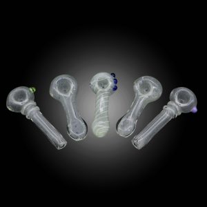 3'' FRIT DUST GLOW IN DARK HAND PIPE 15CT JAR