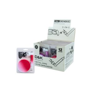 D&K  ZINC AND ACRYLIC GRINDER WITH HAND PIPE & SCREEN MIXED COLOR -BOX OF 12 SET (DK7126)